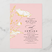 Fleurs sauvages dessinés à la main Élégant Mariage