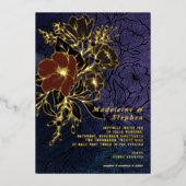 Invitation En Aluminium Fleurs sauvages violets foncés Automne Mariage d'h (Recto)