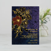 Invitation En Aluminium Fleurs sauvages violets foncés Automne Mariage d'h (Debout devant)