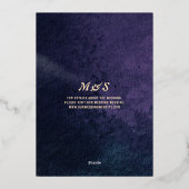 Invitation En Aluminium Fleurs sauvages violets foncés Automne Mariage d'h (Verso)