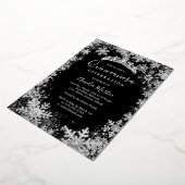 Invitation En Aluminium Flocon de neige d'hiver Silver Black Quinceanera (Rotation)