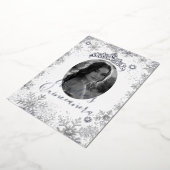 Invitation En Aluminium Flocon de neige en argent d'hiver Photo Quinceaner (Rotation)