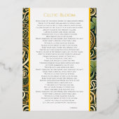 Invitation En Aluminium Floraison Celtique (Recto)