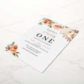 Invitation En Aluminium Floral Automne Fille 1er anniversaire (Rotation)