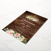 Invitation En Aluminium Floral blanc Tiara Rustique Quinceanera (Rotation)