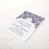 Invitation En Aluminium Floral bleu violet. Mariage de bollywood indien d' (Rotation)