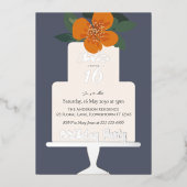 Invitation En Aluminium Floral Cake Anniversaire (Recto)