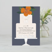Invitation En Aluminium Floral Cake Anniversaire (Debout devant)