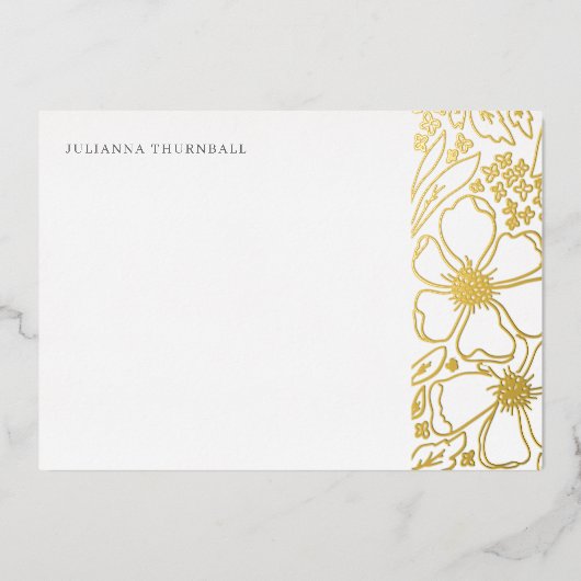 Invitation En Aluminium Floral Chic Peony Luxe Papeterie personnelle (Recto)