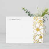 Invitation En Aluminium Floral Chic Peony Luxe Papeterie personnelle (Debout devant)