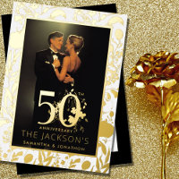 Floral d'or moderne Formal 50e anniversaire Mariag