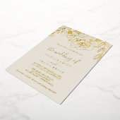 Invitation En Aluminium Floral doré | Mariage Gold Foil (Rotation)