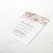 Invitation En Aluminium Floral doré | Rose Gold Foil Le Mariage de (Rotation)