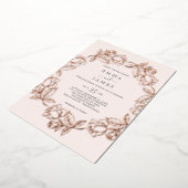 Invitation En Aluminium Floral doré | Rose Mariage de flush Gold Foil (Rotation)