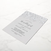 Invitation En Aluminium Floral doré | Silver Foil Gris Le Mariage de (Rotation)