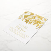 Invitation En Aluminium Floral Fête des mariées moderne or (Rotation)