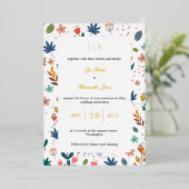 Invitation En Aluminium Floral fleur sauvage rustique (Debout devant)