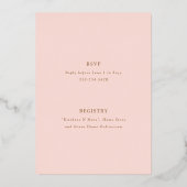 Invitation En Aluminium Floral Garden Couples engagés Douche Rose Or (Verso)
