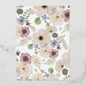 Invitation En Aluminium Floral Mariage moderne (Verso)