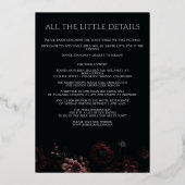 Invitation En Aluminium Floral Moody Bourgogne avec détails (Verso)