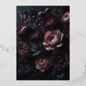 Invitation En Aluminium Floral Moody foncé (Verso)
