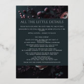 Invitation En Aluminium Floral Moody foncé avec détails (Verso)