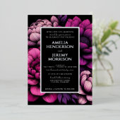 Invitation En Aluminium Floral pourpre gras (Debout devant)