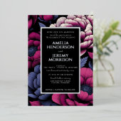 Invitation En Aluminium Floral rose gras (Debout devant)