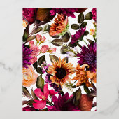 Invitation En Aluminium Floral rose & or moderne 40e anniversaire (Verso)