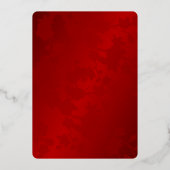 Invitation En Aluminium Floral Rouge or Mariage chinois (Verso)