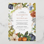 Invitation En Aluminium Flore d'agrumes fin été | Mariage botanique (Recto)