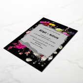 Invitation En Aluminium Flore élégant avec bordure en béton élégant (Rotation)