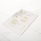 Invitation En Aluminium Flore Fleur sauvage minimale or Mariage simple (Rotation)