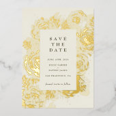 Invitation En Aluminium Flores d'or (Recto)