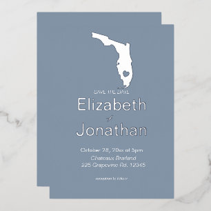 Invitation En Aluminium Florida State Silhouette Destination Mariage
