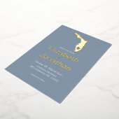 Invitation En Aluminium Florida State Silhouette Destination Mariage Or (Rotation)