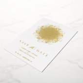 Invitation En Aluminium Flourish Real Golden Ornament Initials Wedding (Rotation)
