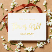 Invitation En Aluminium Flower Girl Gold White