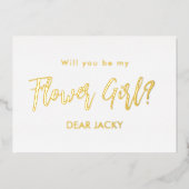Invitation En Aluminium Flower Girl Gold White (Recto)