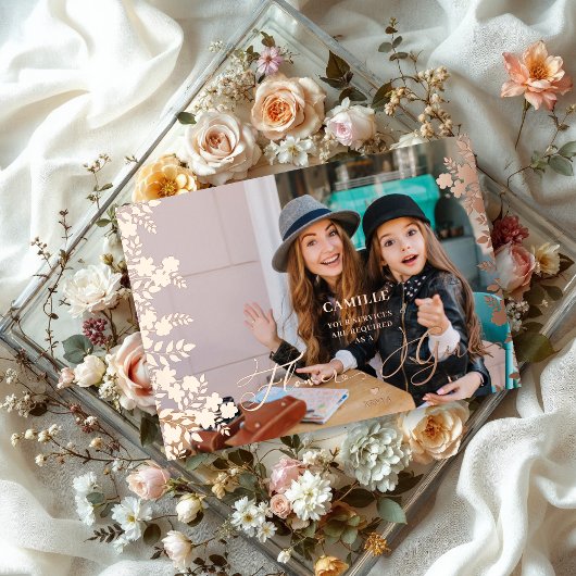 Invitation En Aluminium Flower Girl Proposal Botanical Frame Photo