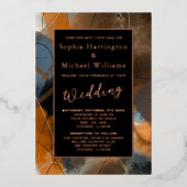 Invitation En Aluminium Foil Abstrait modifiable Modèle Earthy Boho (Recto)