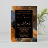 Invitation En Aluminium Foil Abstrait modifiable Modèle Earthy Boho (Debout devant)