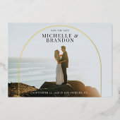 Invitation En Aluminium Foil Arch Détail photo pleine Élégante Enregistrer (Recto)