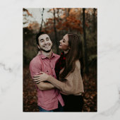 Invitation En Aluminium FOIL Automne Floral Bourgogne Monogramme Photo Mar (Verso)