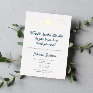Invitation En Aluminium Foil Brille Brille Petite Étoile Baby Shower