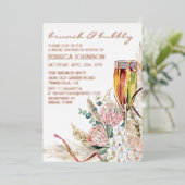 Invitation En Aluminium Foil Brunch Bubbly Fête des mariées Boho Champagne (Debout devant)