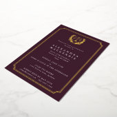 Invitation En Aluminium Foil+Burgundy JD Law School Graduation Party (Rotation)