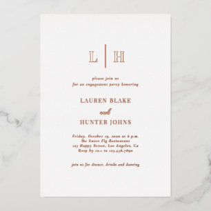 Invitation En Aluminium Foil Classique Élégant Rose Gold pour Fête de Fian