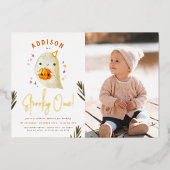 Invitation En Aluminium Foil Éffrayant Un Halloween photo premier annivers (Recto)