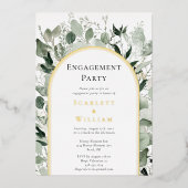 Invitation En Aluminium FOIL Eucalyptus Gold Simple Photo Engagement (Recto)
